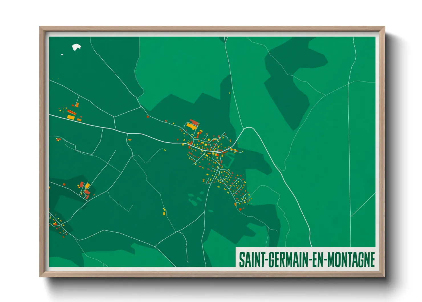 Une affiche de carte sur Saint-Germain-en-Montagne