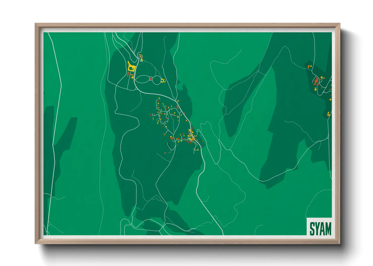 Une affiche de carte sur Syam