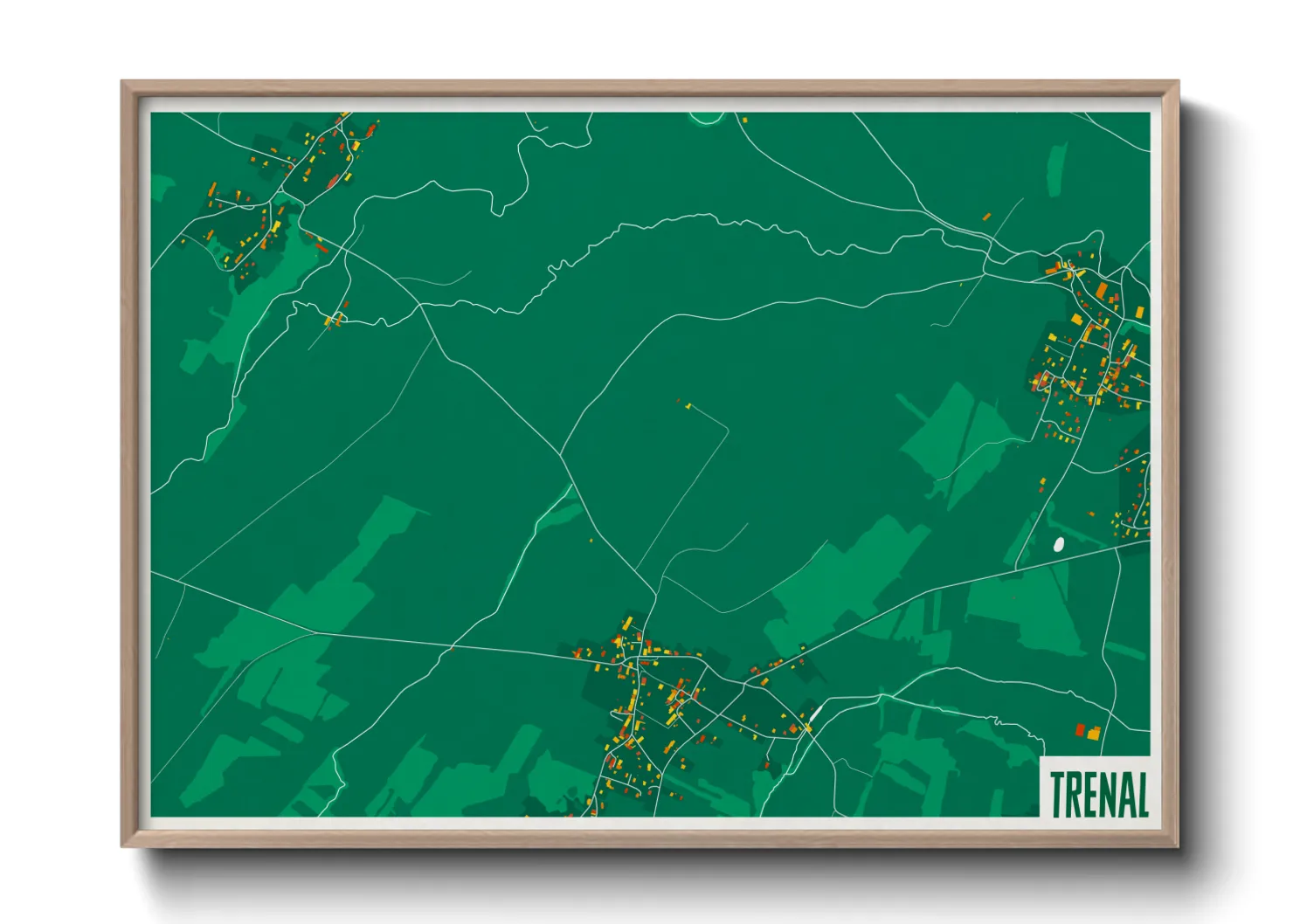 Une affiche de carte sur Trenal