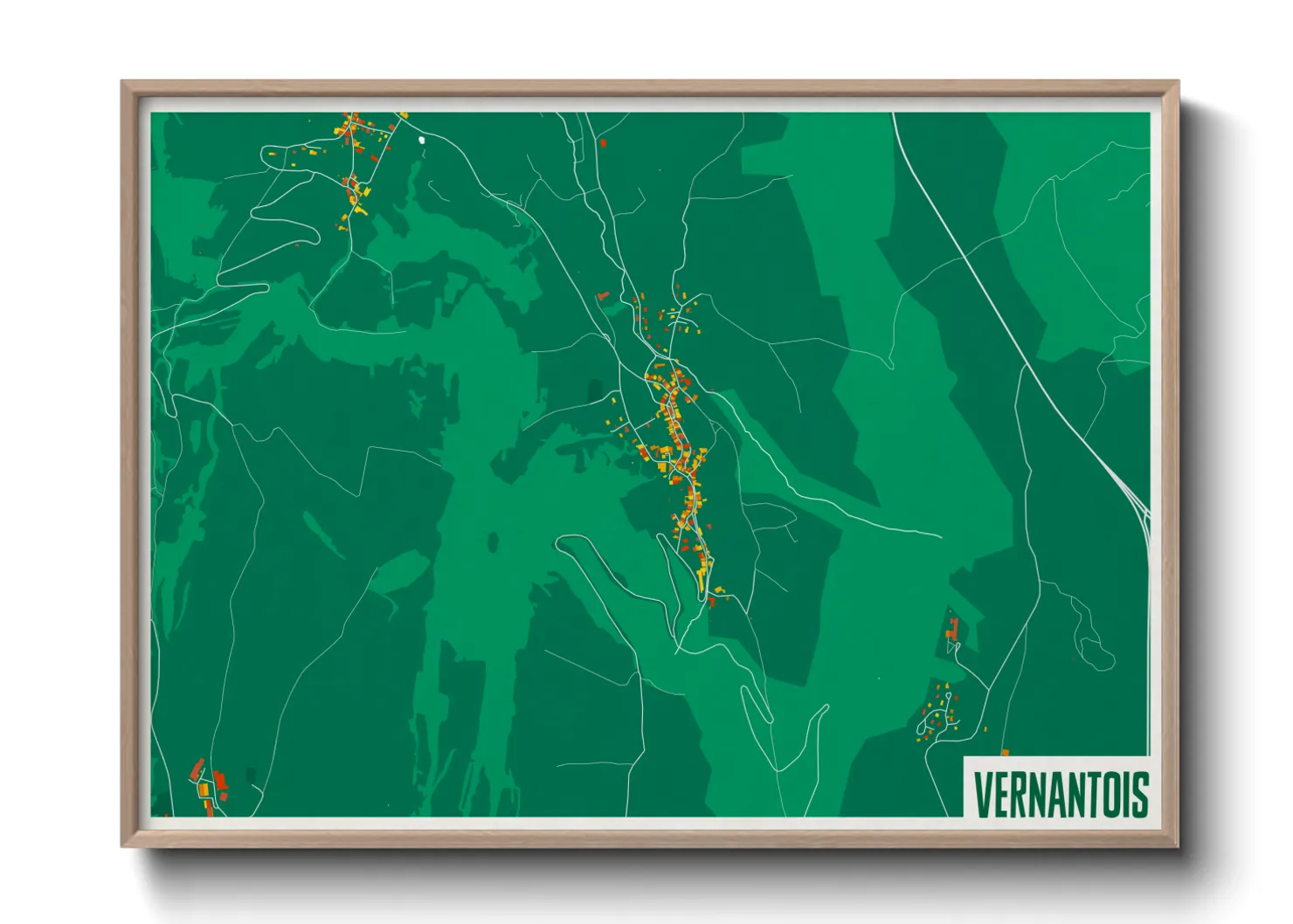 Une affiche de carte sur Vernantois