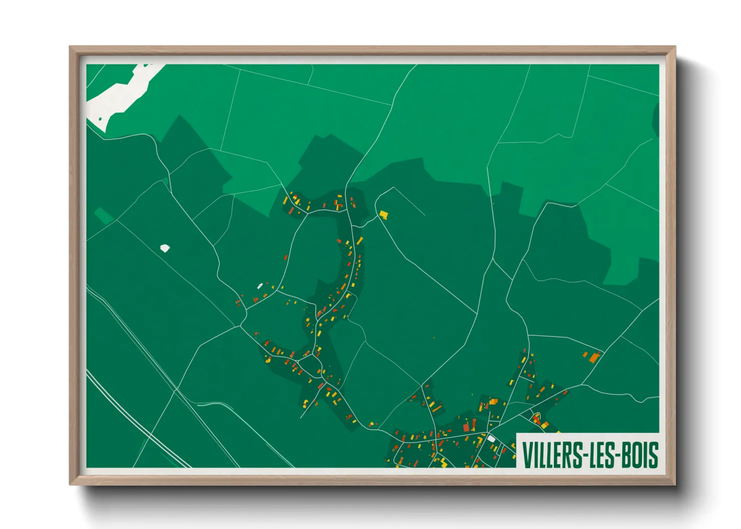 Une affiche de carte sur Villers-les-Bois
