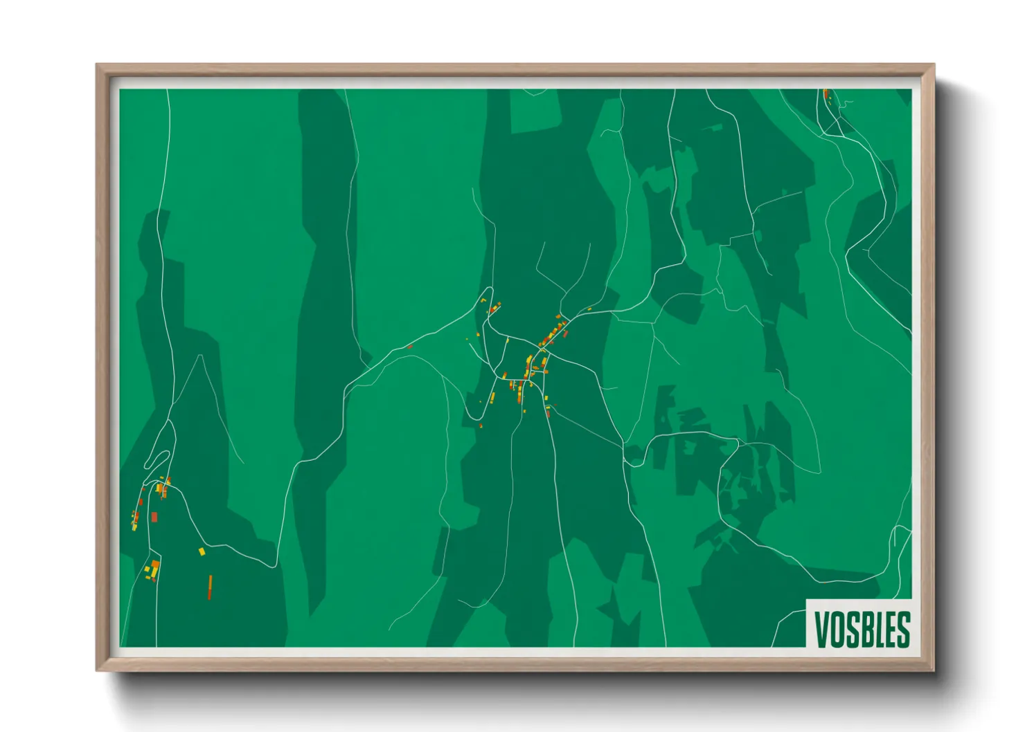 Une affiche de carte sur Vosbles