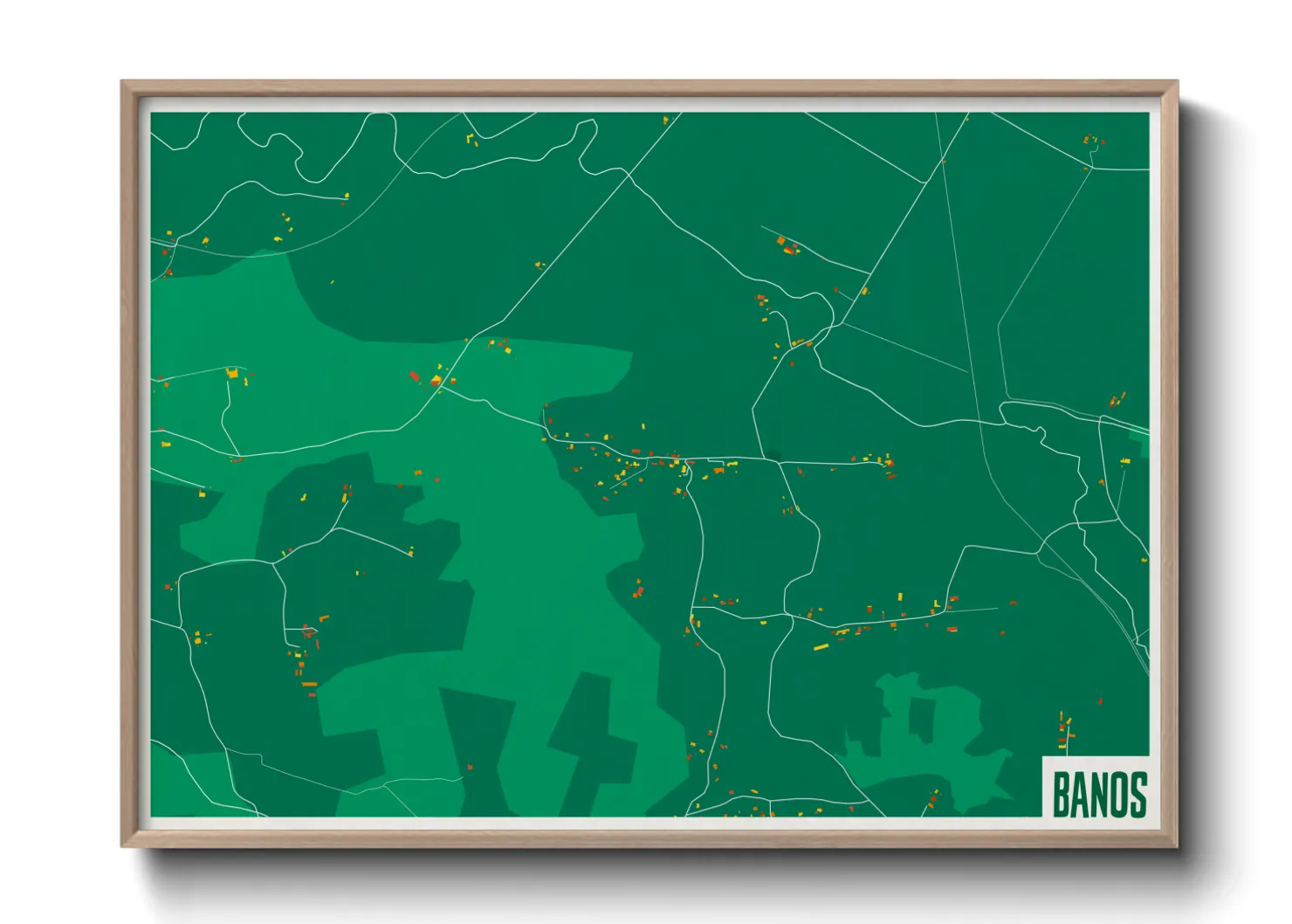 Une affiche de carte sur Banos