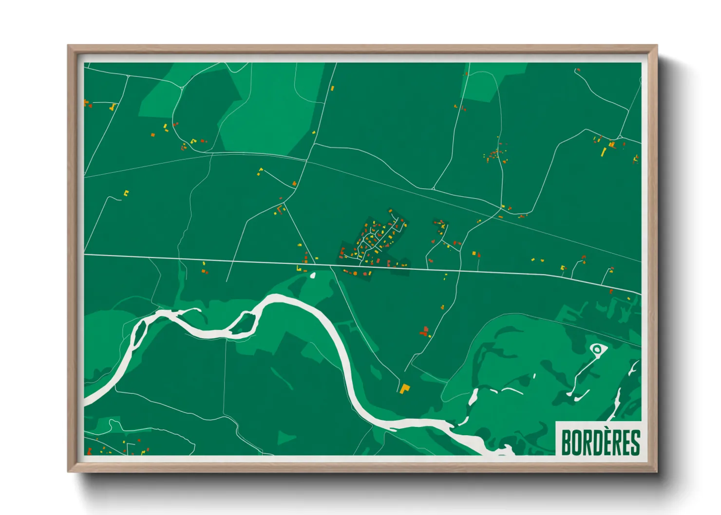 Une affiche de carte sur Bordères