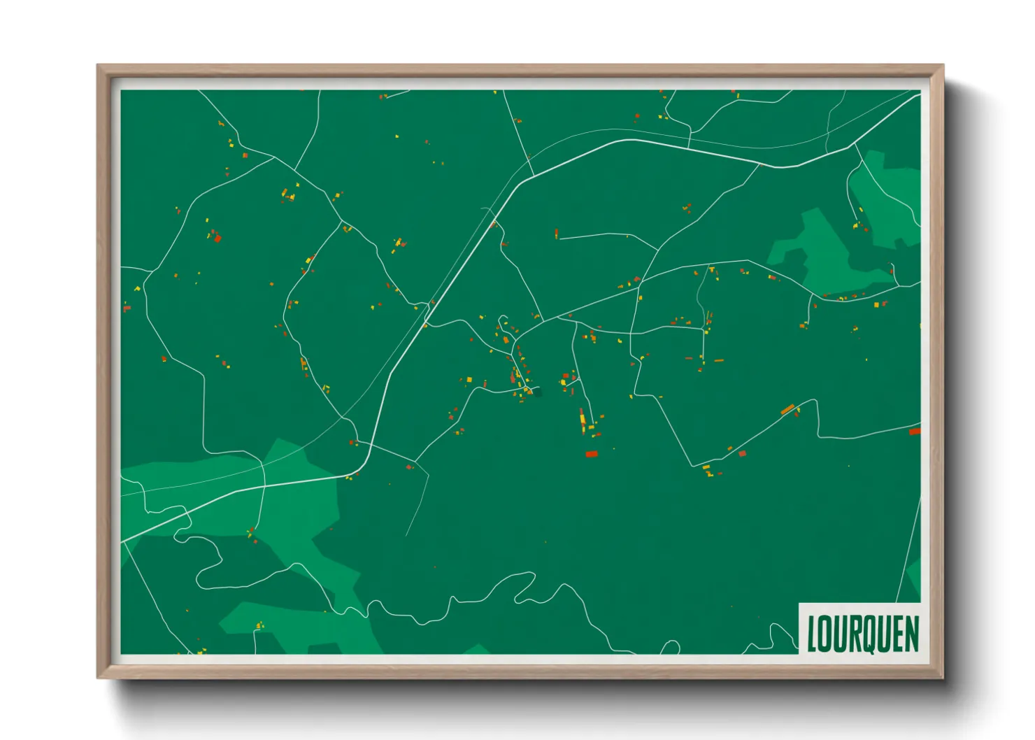 Une affiche de carte sur Lourquen