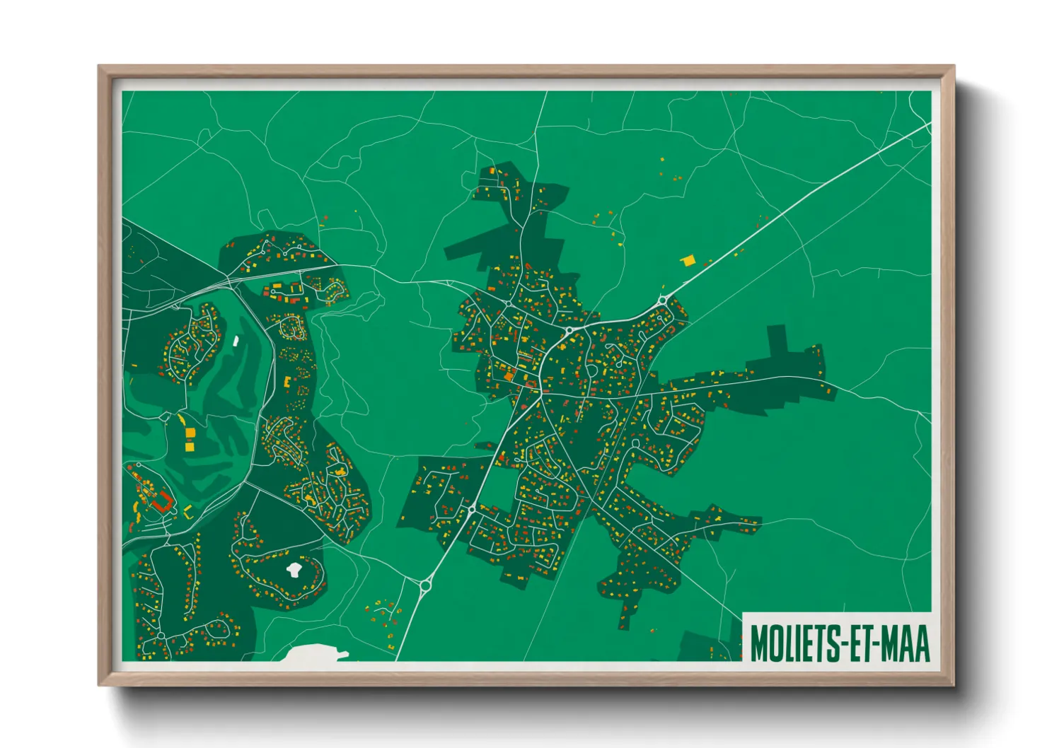 Une affiche de carte sur Moliets-et-Maa