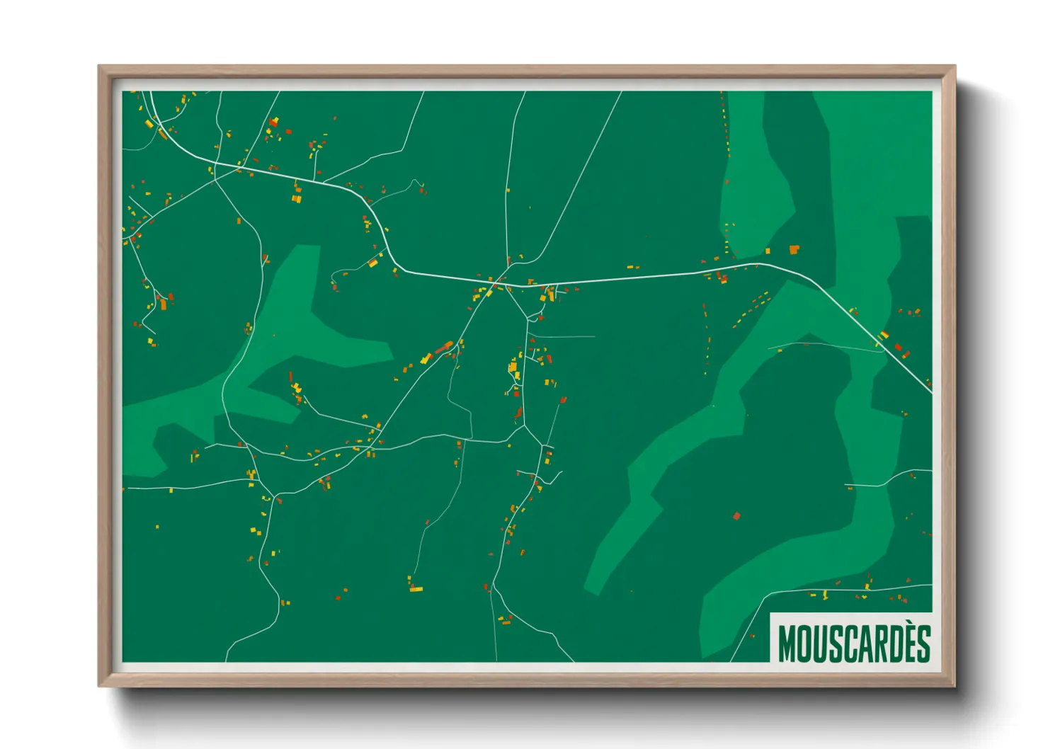 Une affiche de carte sur Mouscardès