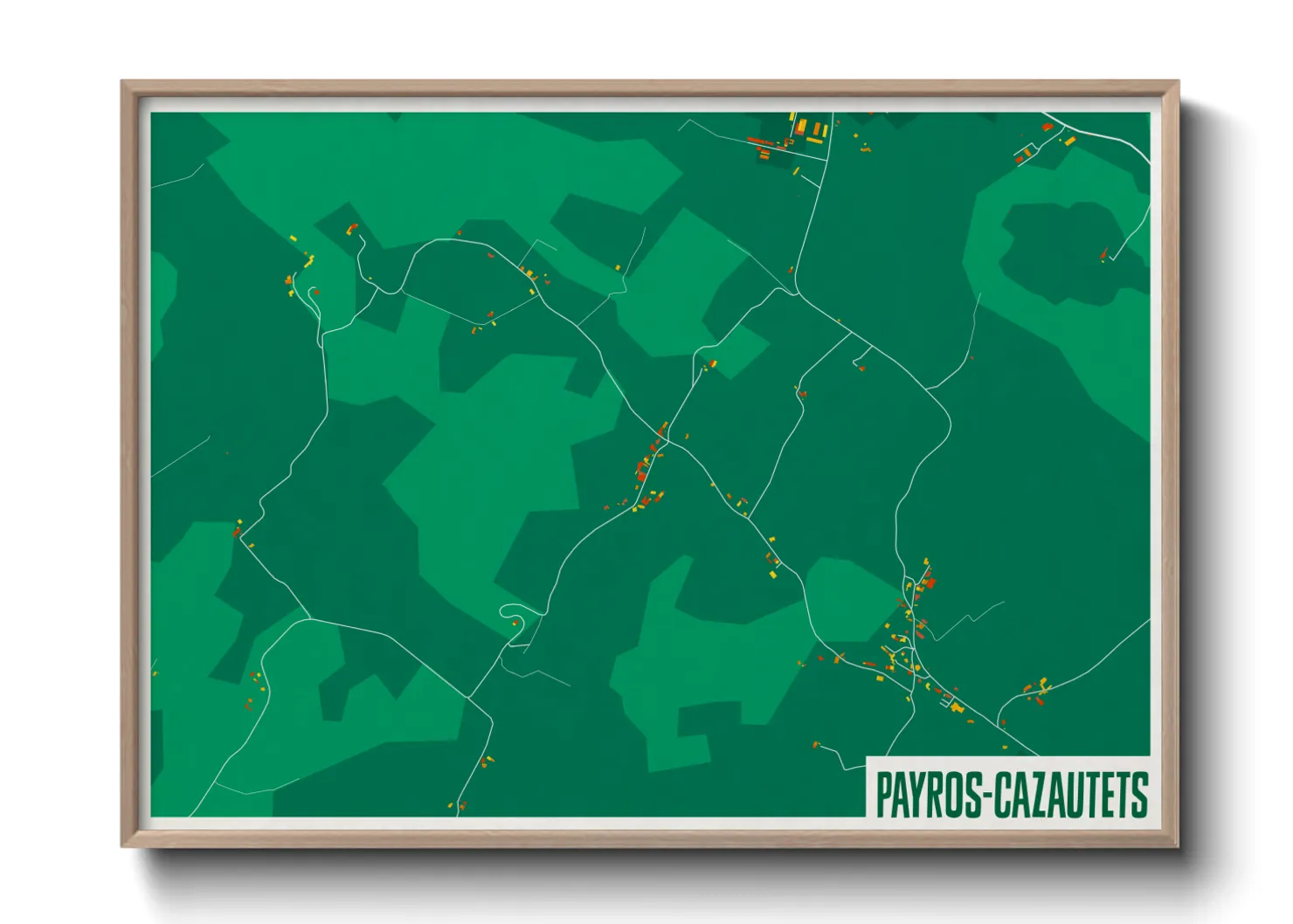 Une affiche de carte sur Payros-Cazautets