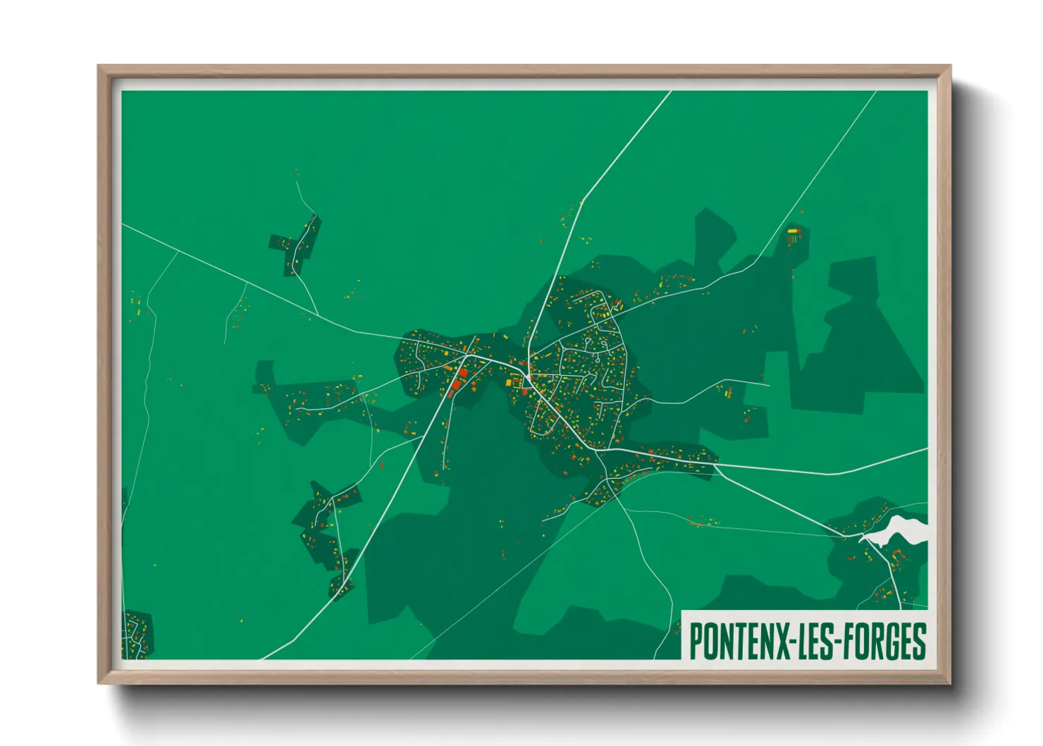 Une affiche de carte sur Pontenx-les-Forges