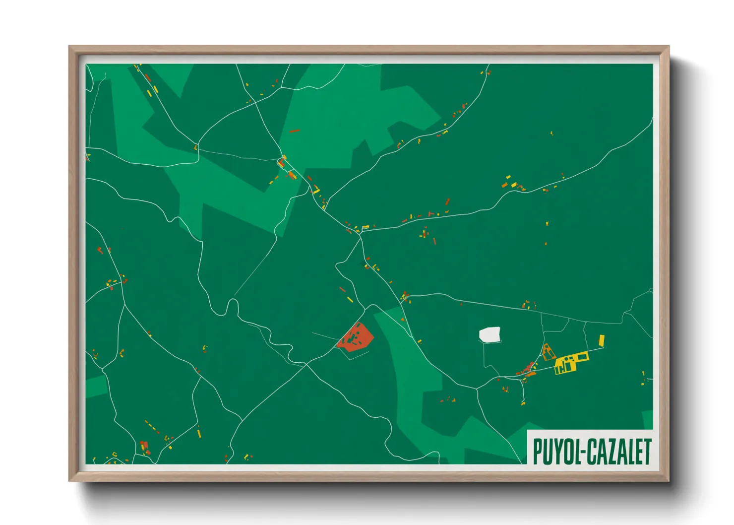 Une affiche de carte sur Puyol-Cazalet