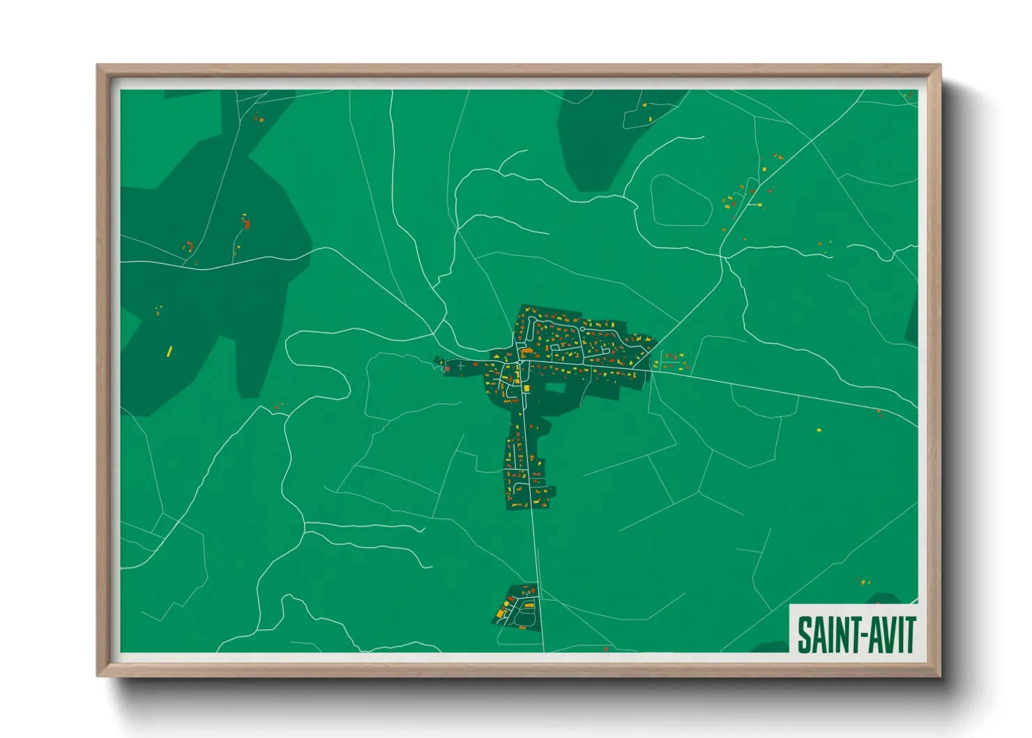 Une affiche de carte sur Saint-Avit