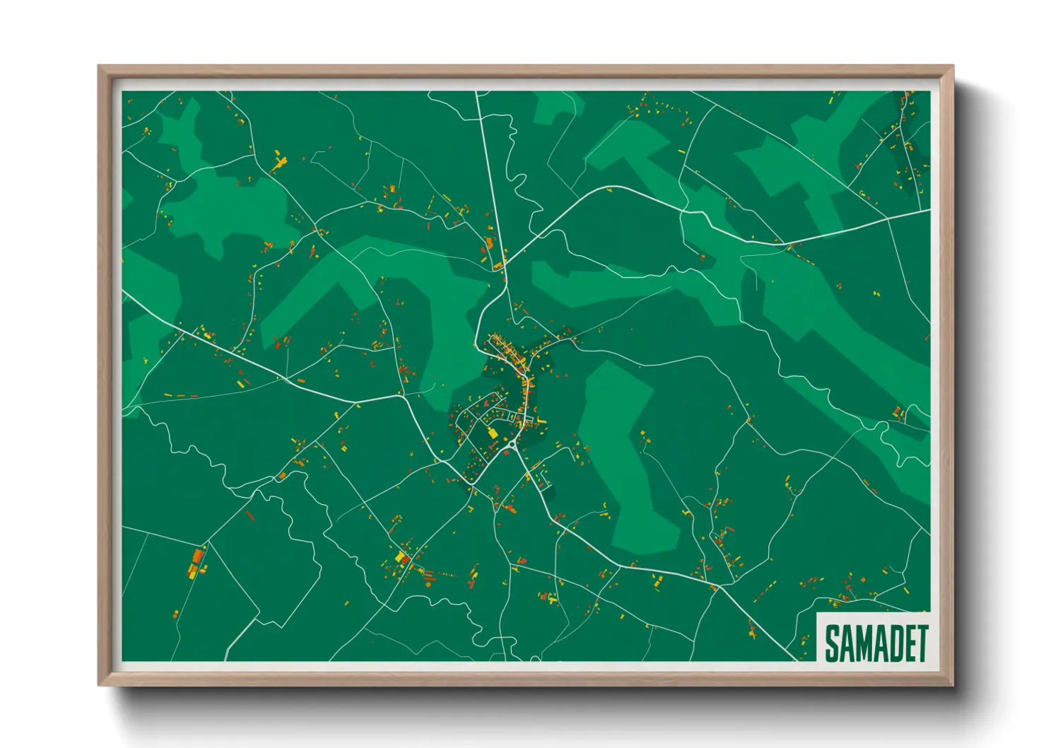 Une affiche de carte sur Samadet
