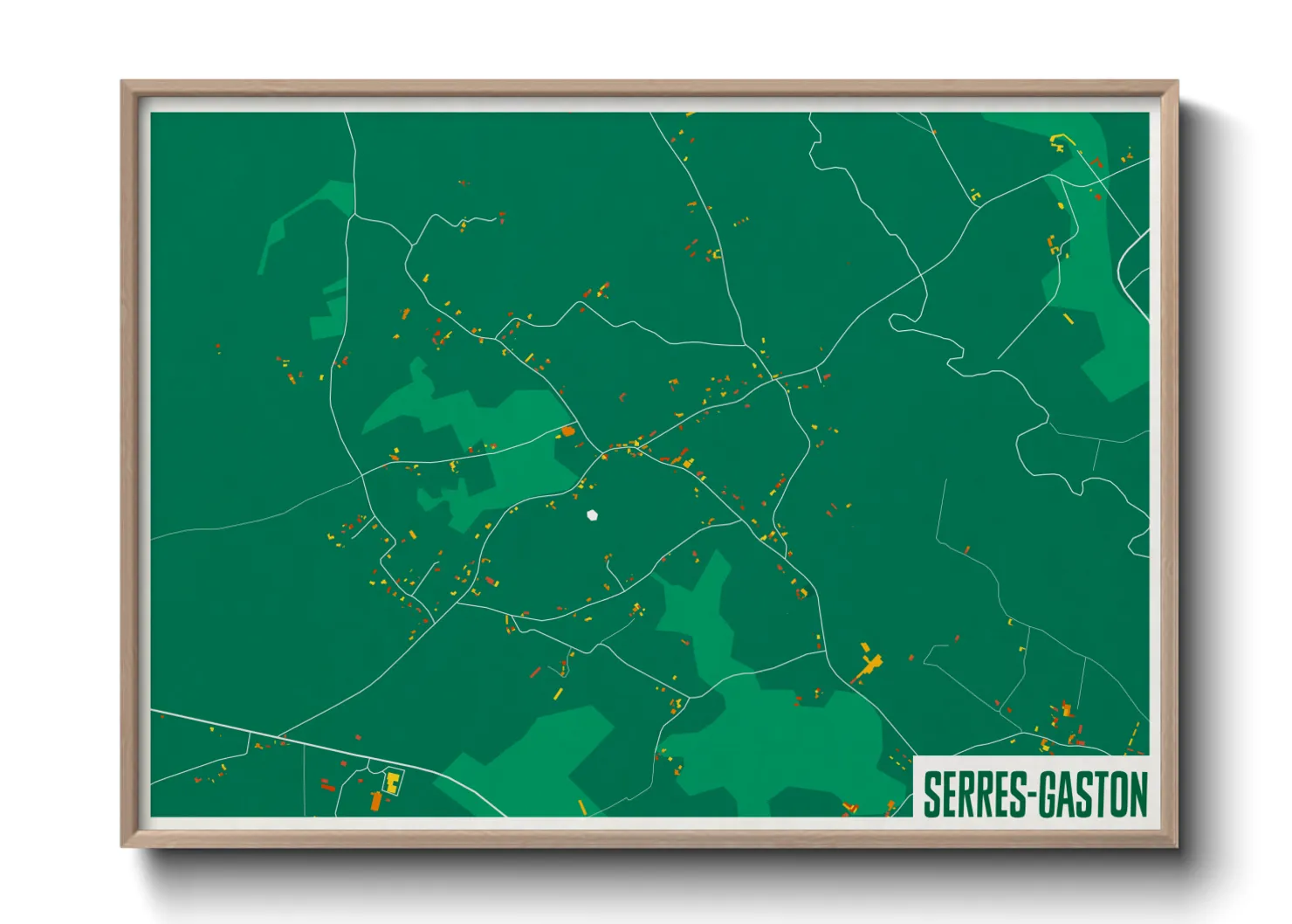Une affiche de carte sur Serres-Gaston