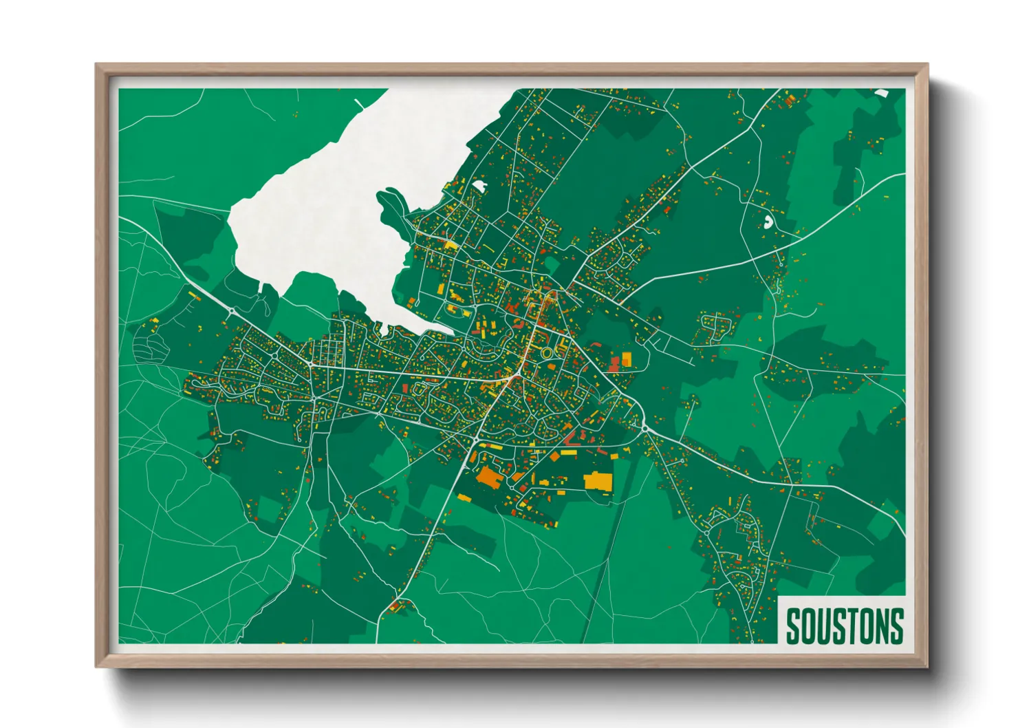 Une affiche de carte sur Soustons