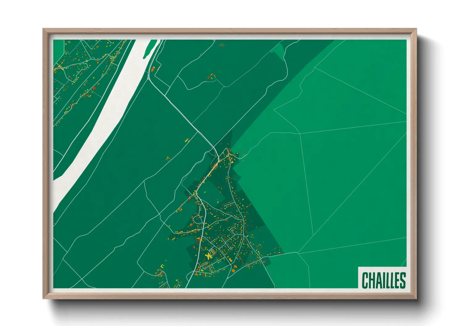 Une affiche de carte sur Chailles
