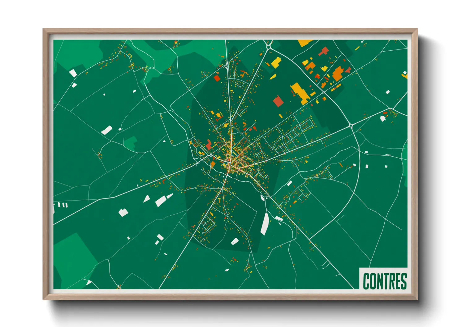Une affiche de carte sur Contres