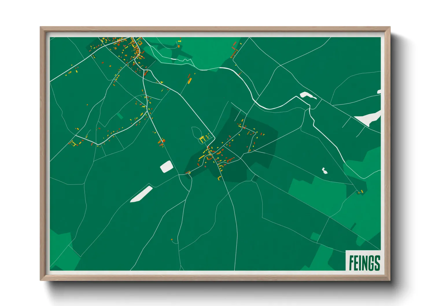 Une affiche de carte sur Feings