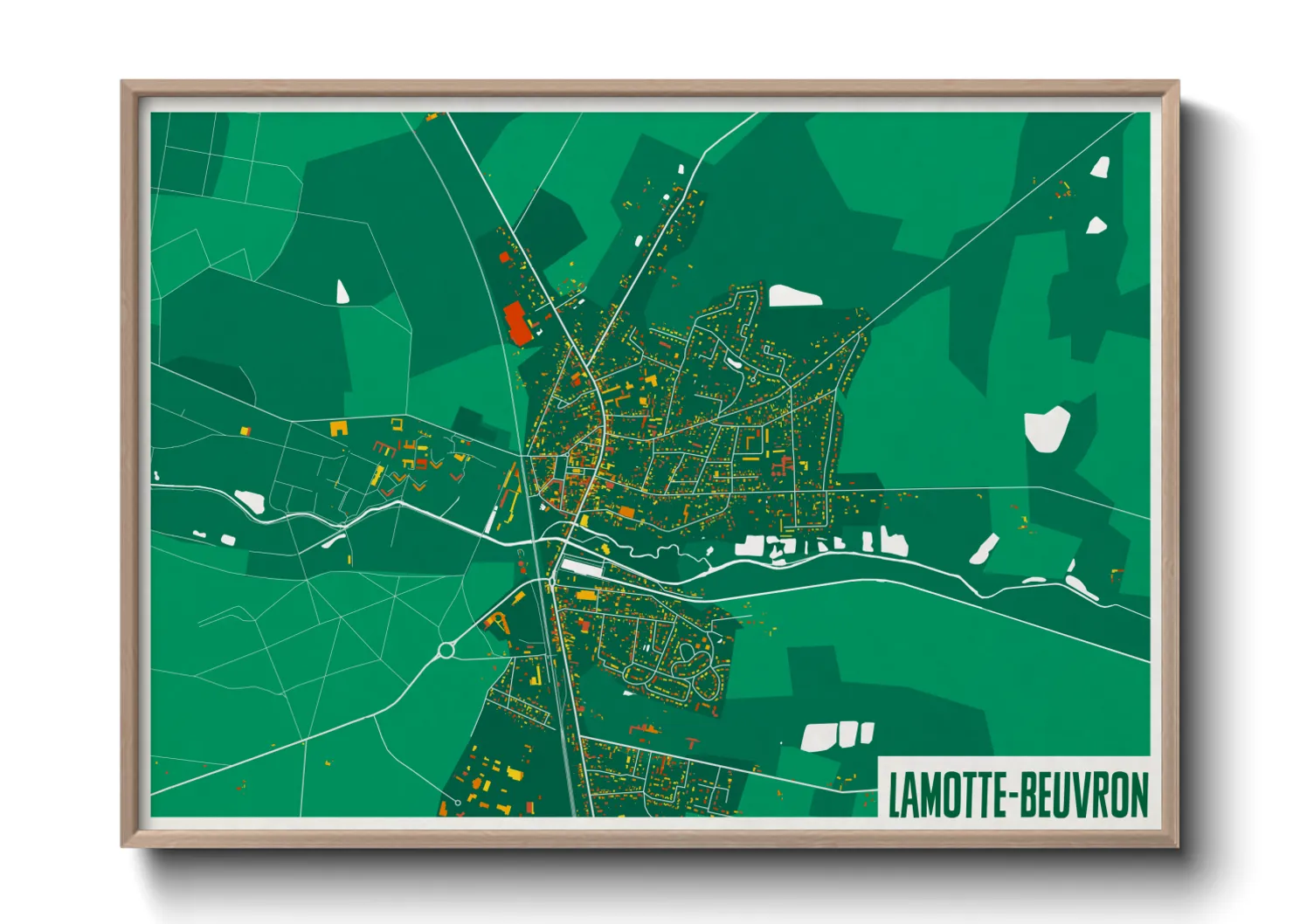 Une affiche de carte sur Lamotte-Beuvron