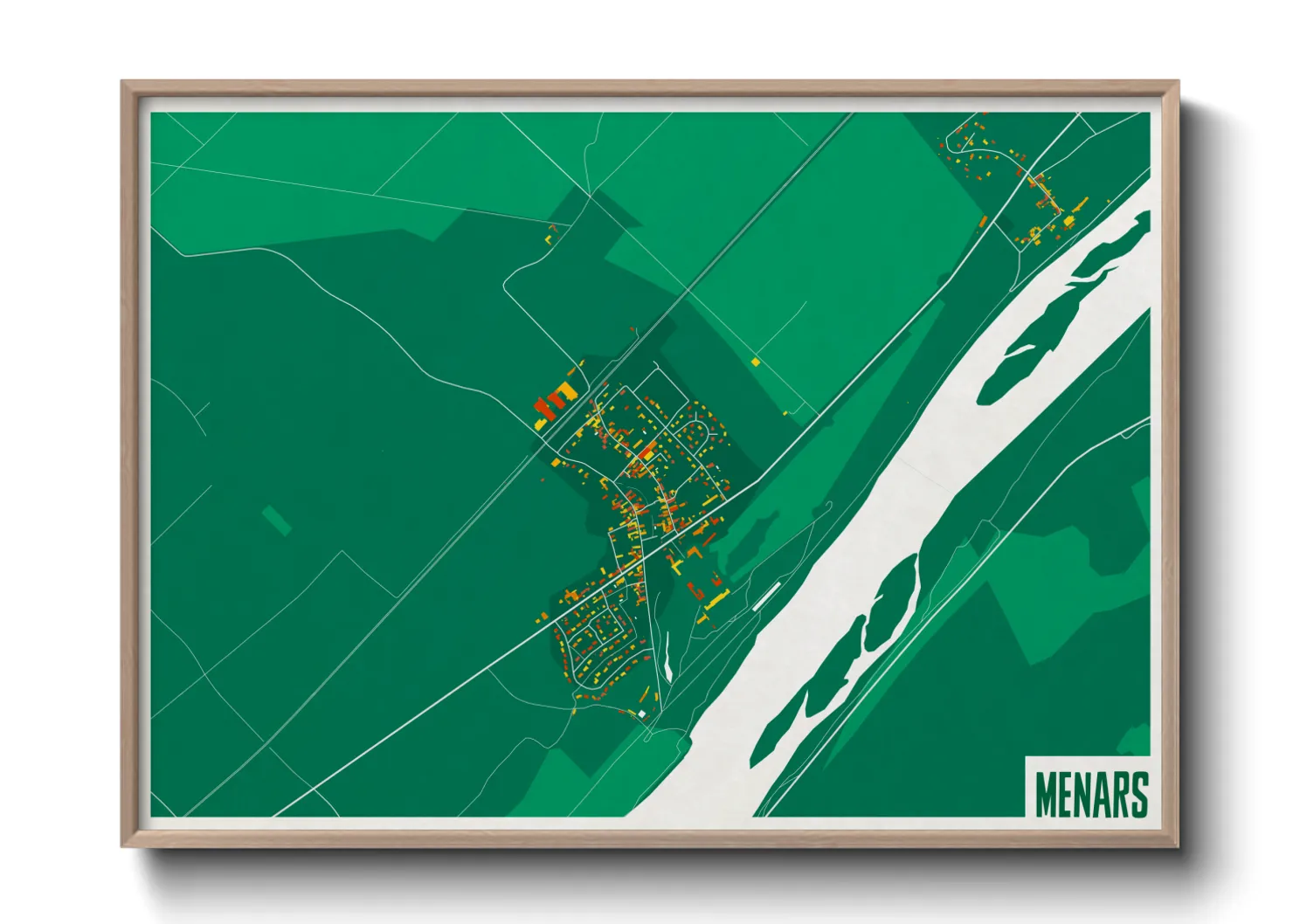 Une affiche de carte sur Menars