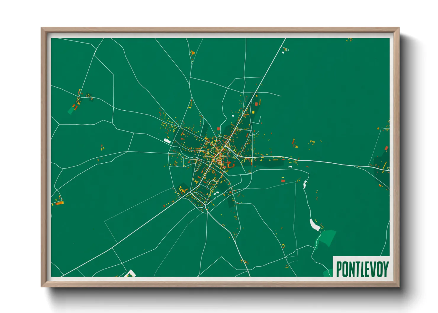 Une affiche de carte sur Pontlevoy