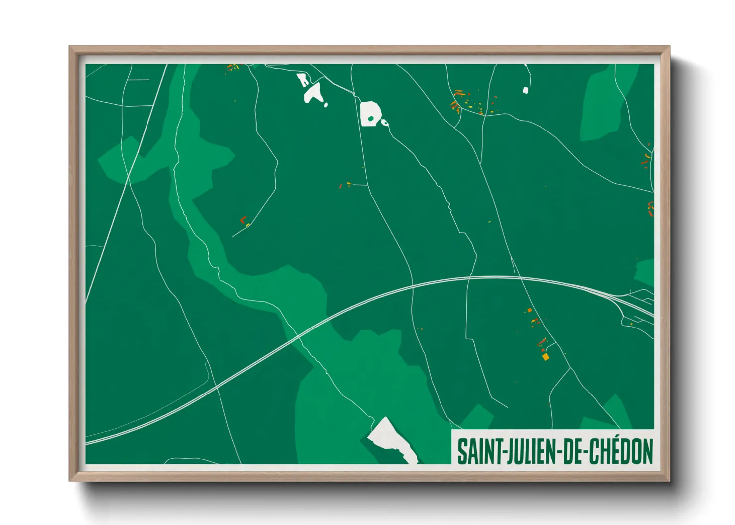 Une affiche de carte sur Saint-Julien-de-Chédon