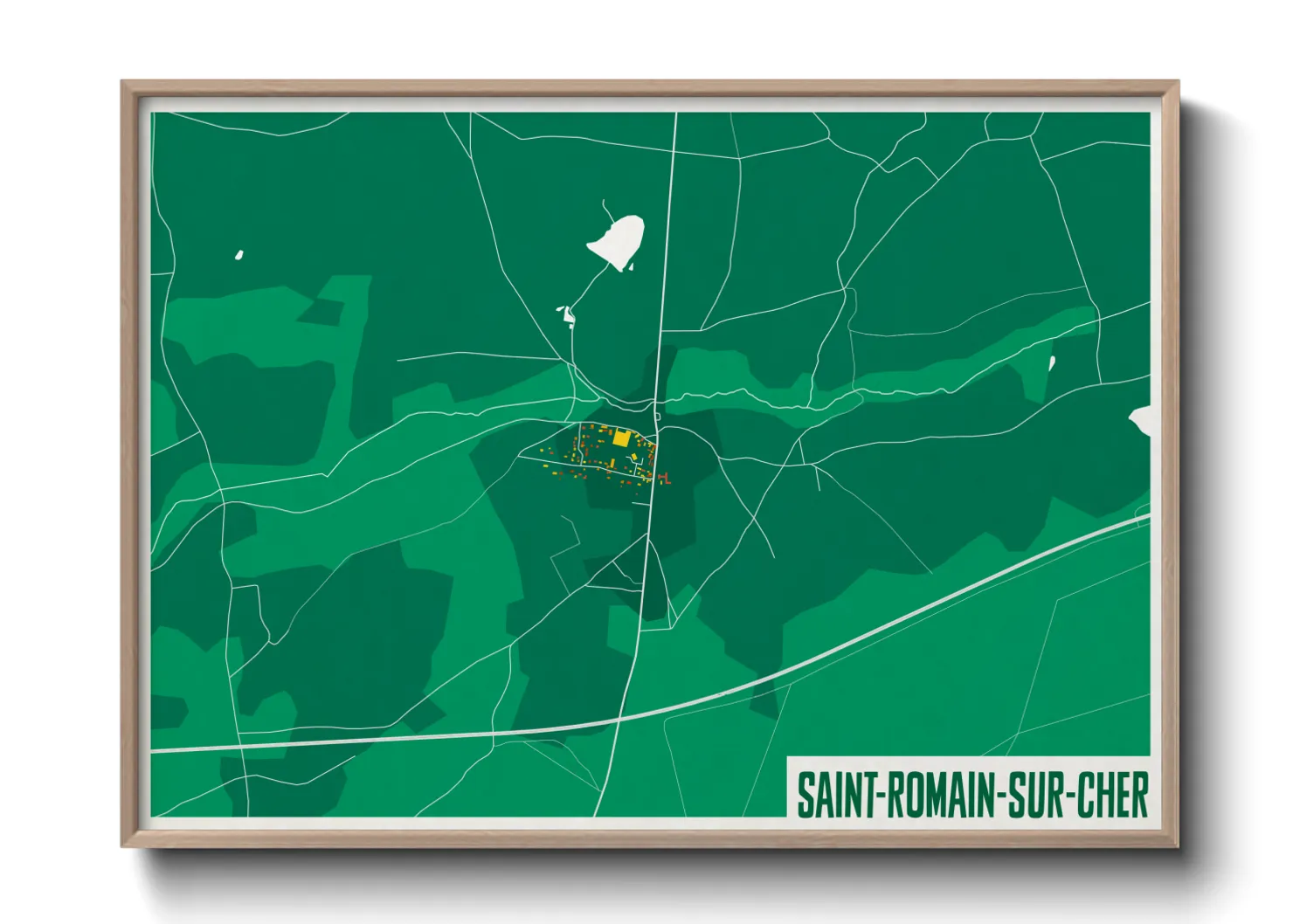 Une affiche de carte sur Saint-Romain-sur-Cher