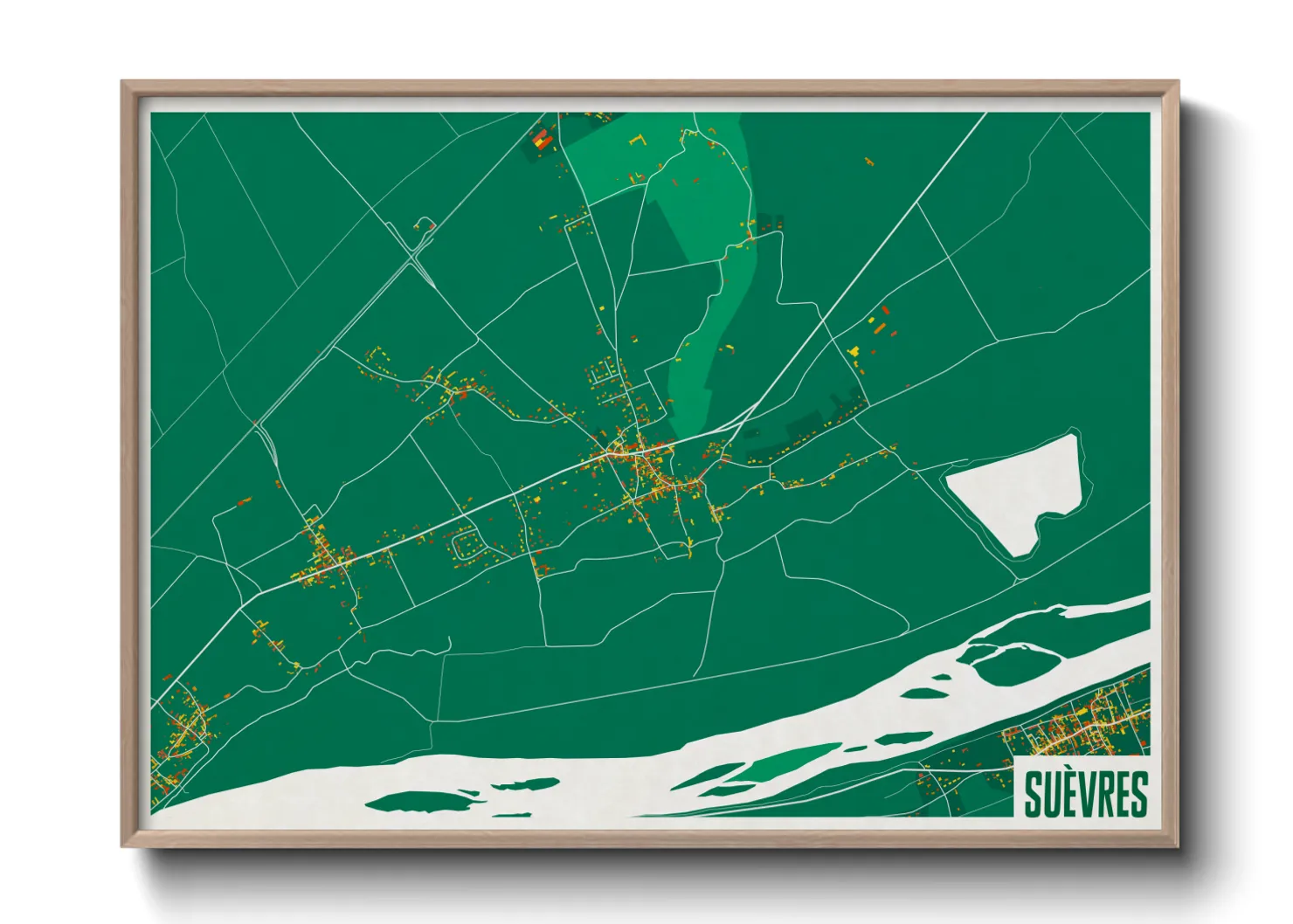 Une affiche de carte sur Suèvres