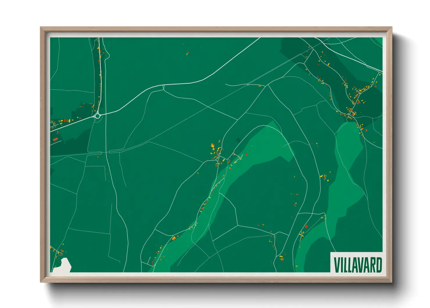 Une affiche de carte sur Villavard