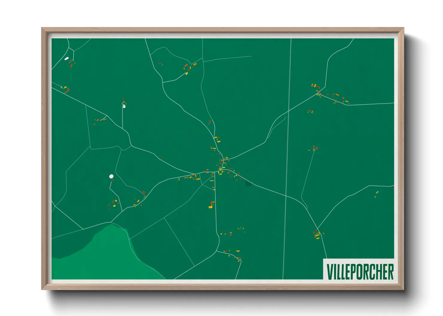 Une affiche de carte sur Villeporcher