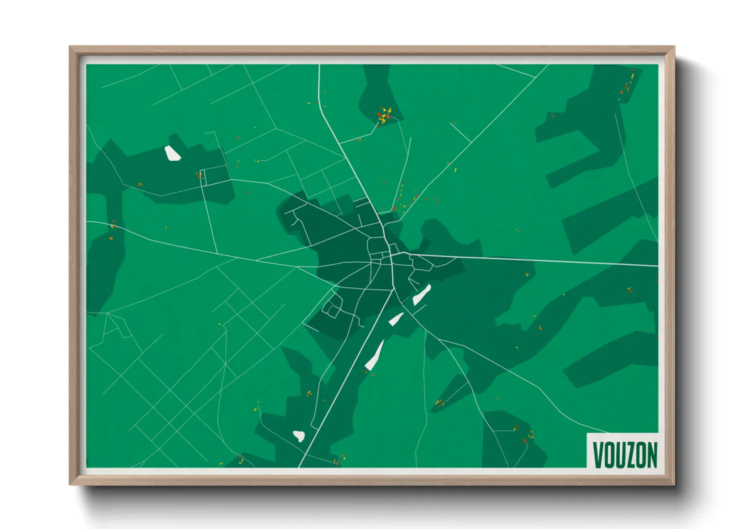 Une affiche de carte sur Vouzon