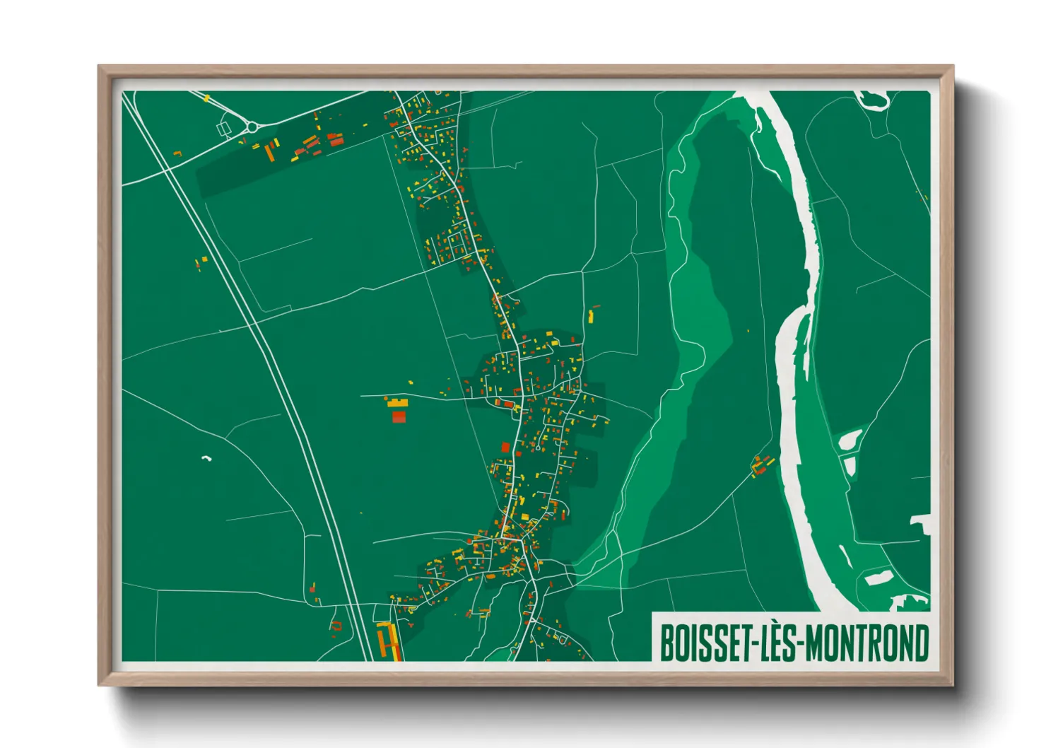 Une affiche de carte sur Boisset-lès-Montrond
