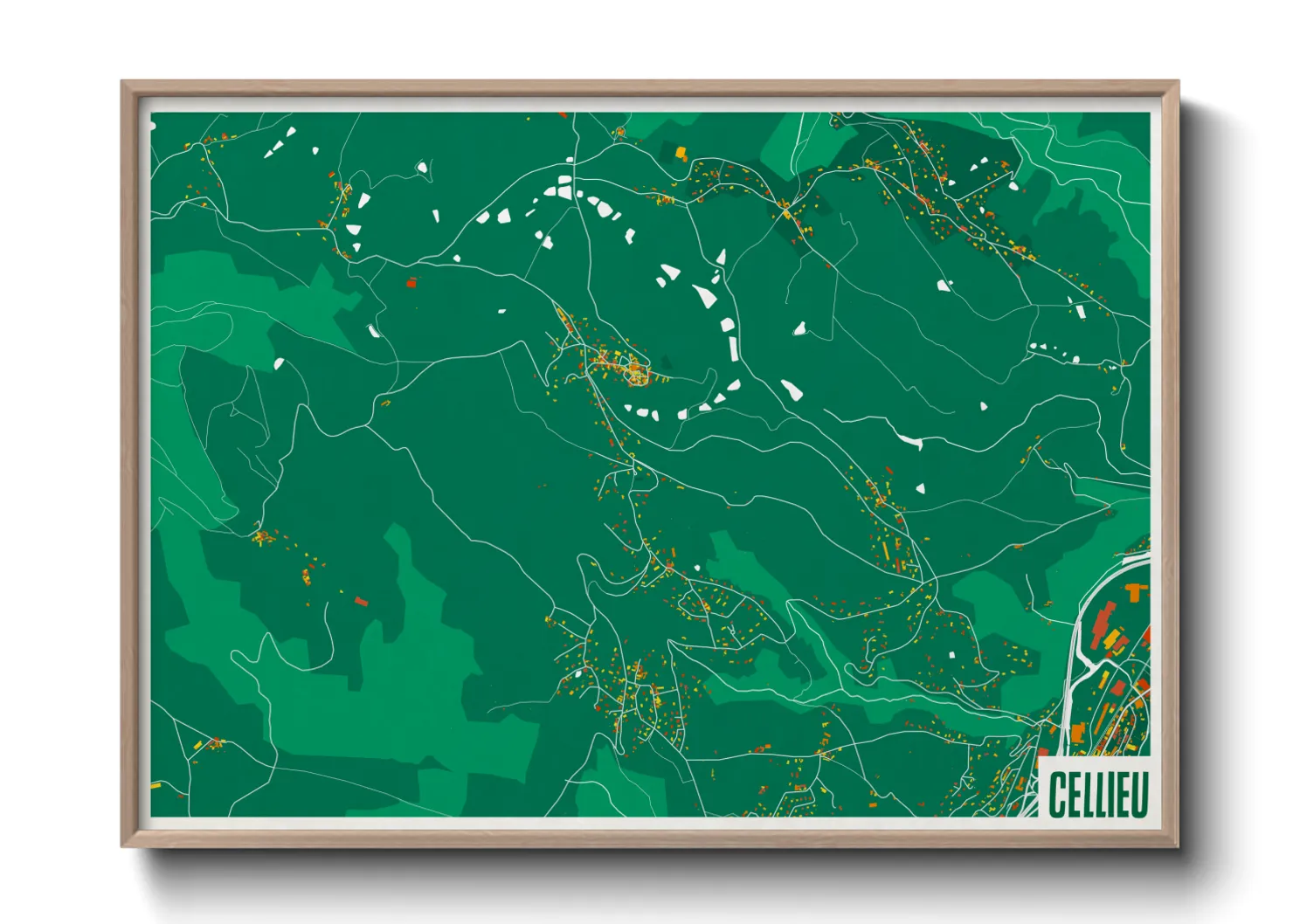 Une affiche de carte sur Cellieu