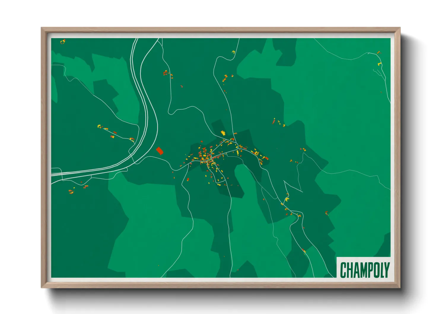 Une affiche de carte sur Champoly