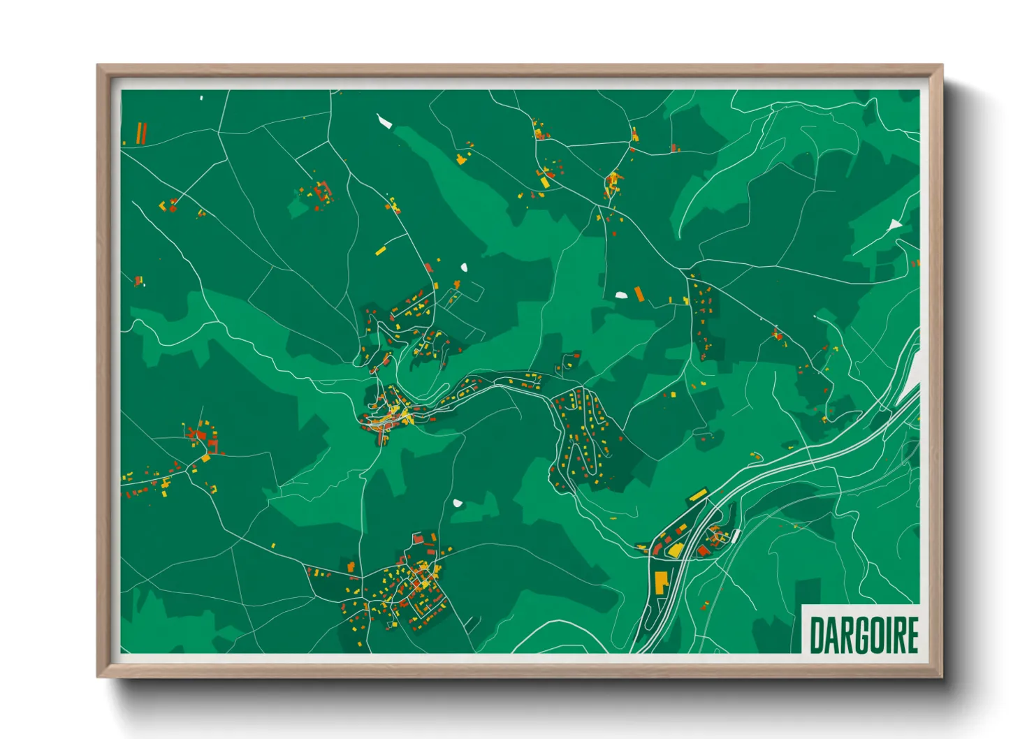 Une affiche de carte sur Dargoire