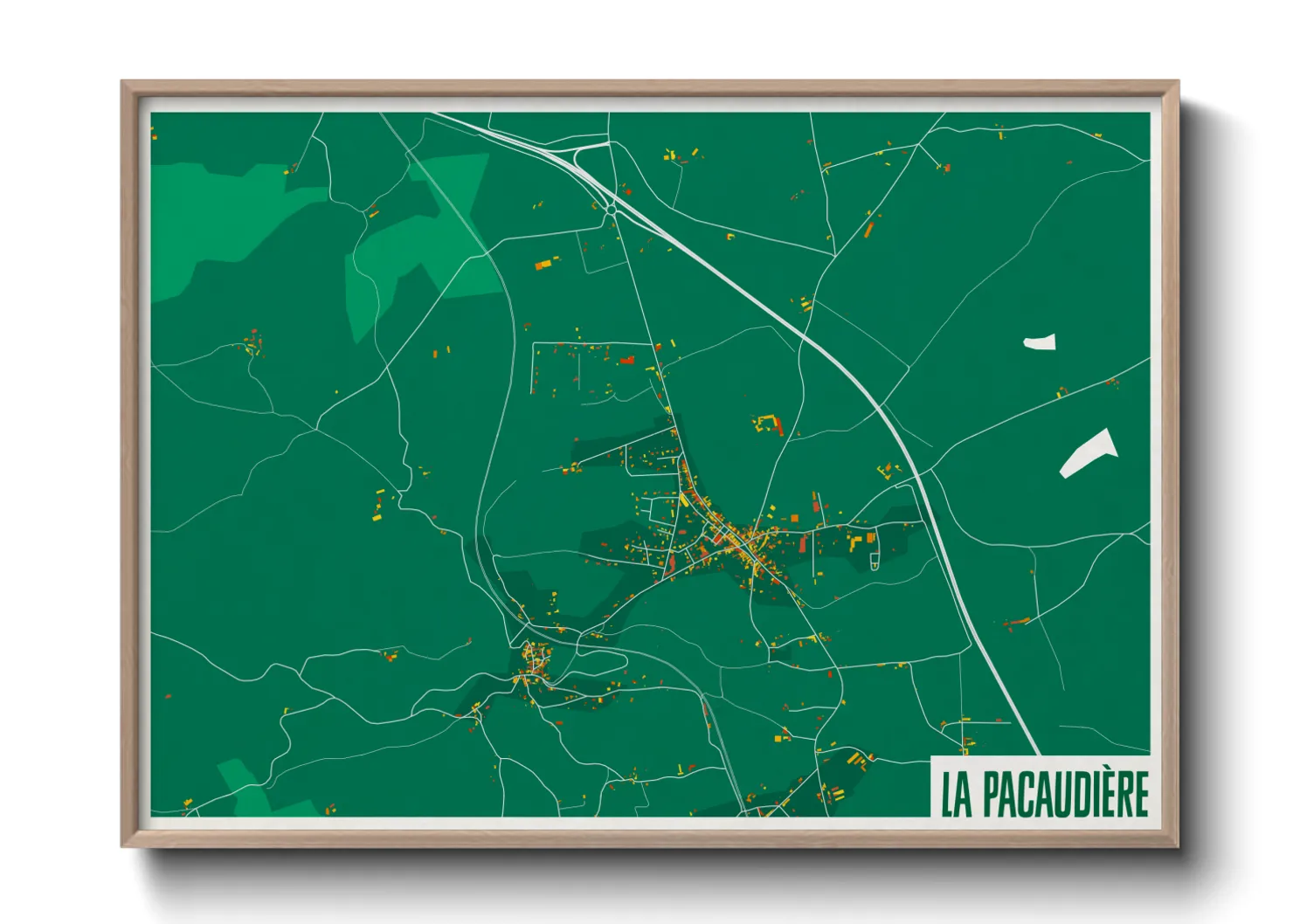 Une affiche de carte sur La Pacaudière