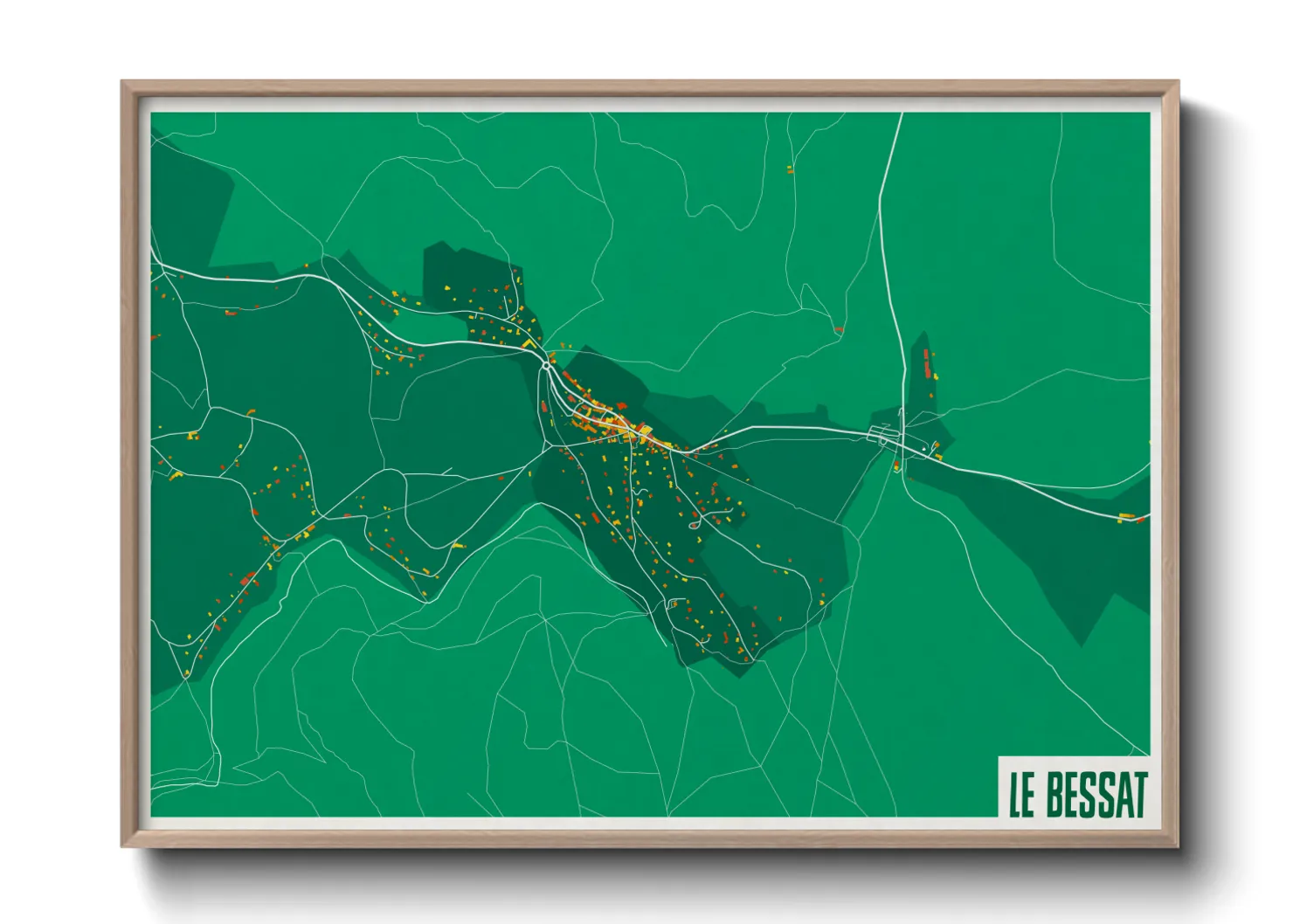 Une affiche de carte sur Le Bessat