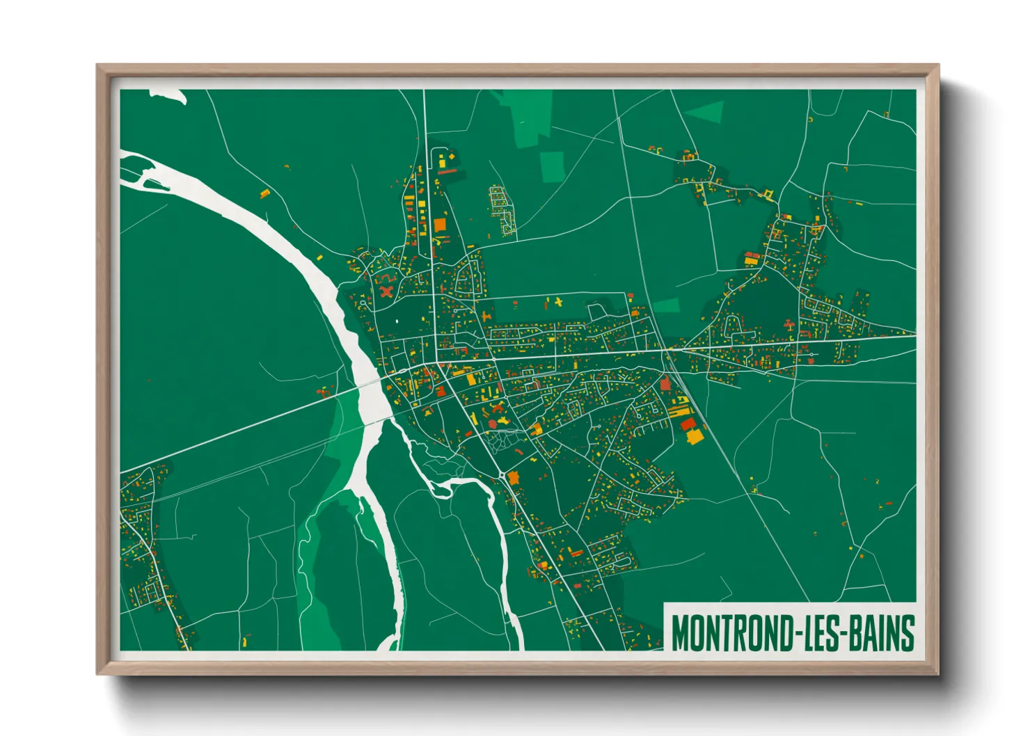 Une affiche de carte sur Montrond-les-Bains