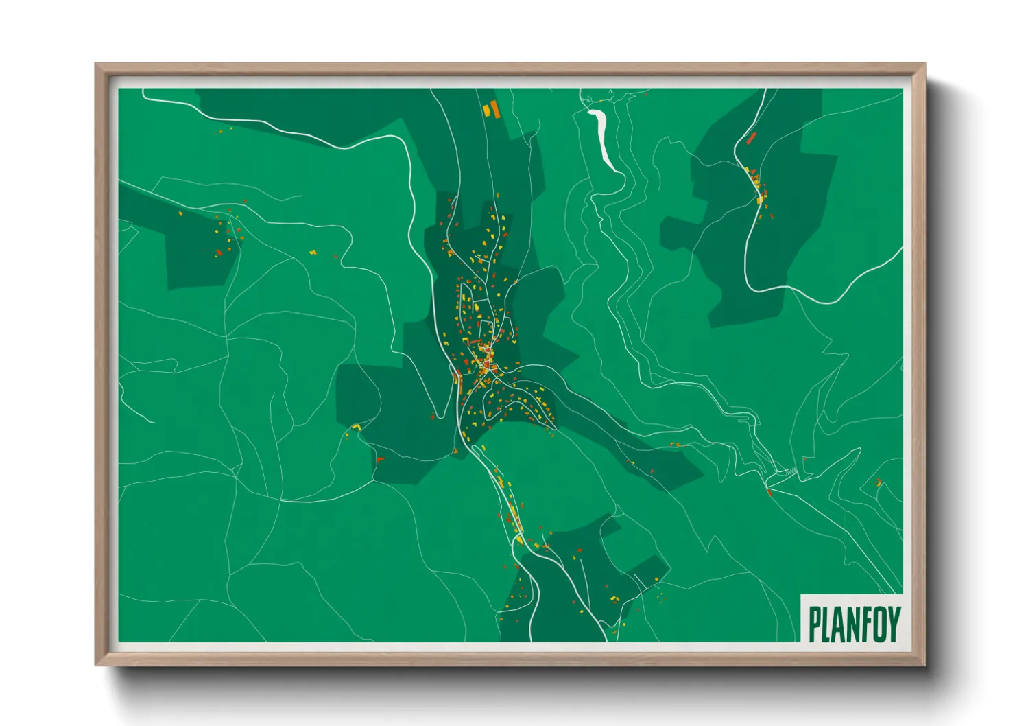 Une affiche de carte sur Planfoy