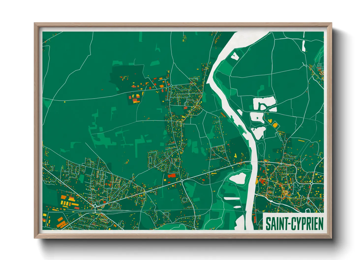 Une affiche de carte sur Saint-Cyprien