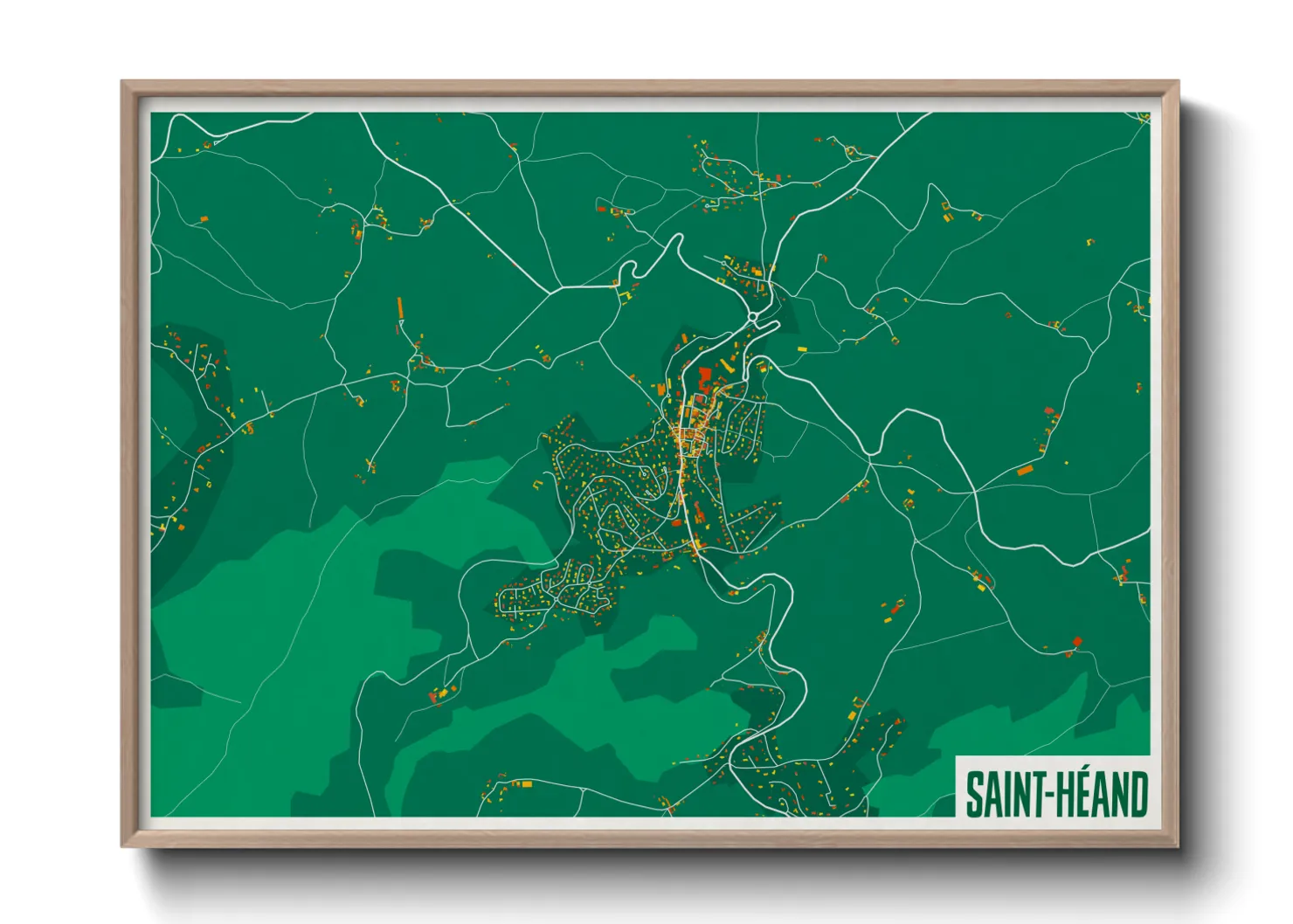 Une affiche de carte sur Saint-Héand