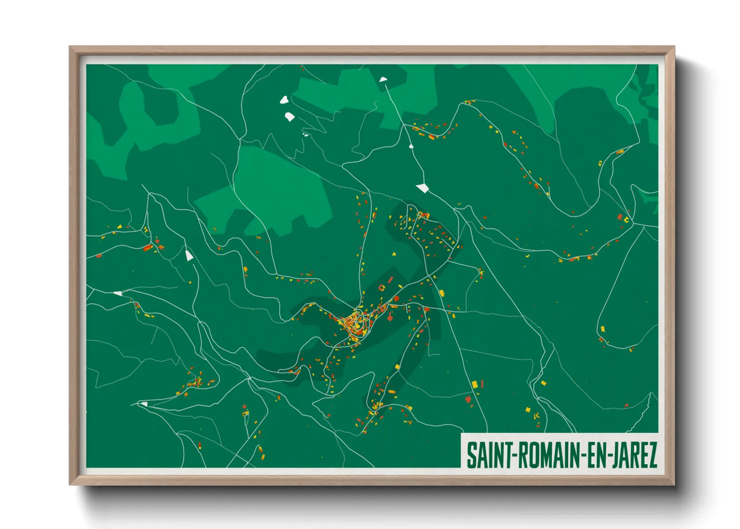 Une affiche de carte sur Saint-Romain-en-Jarez