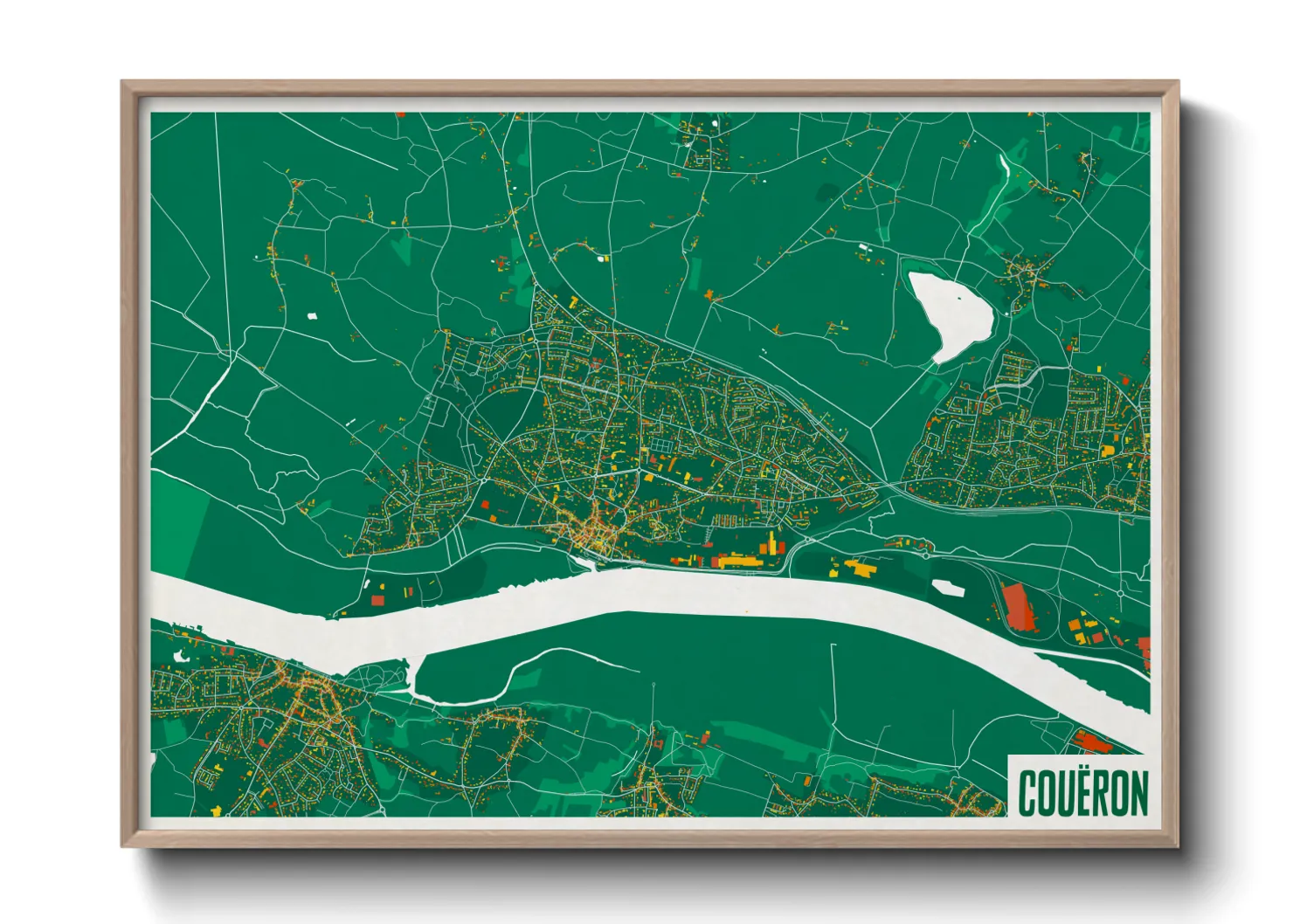 Une affiche de carte sur Couëron