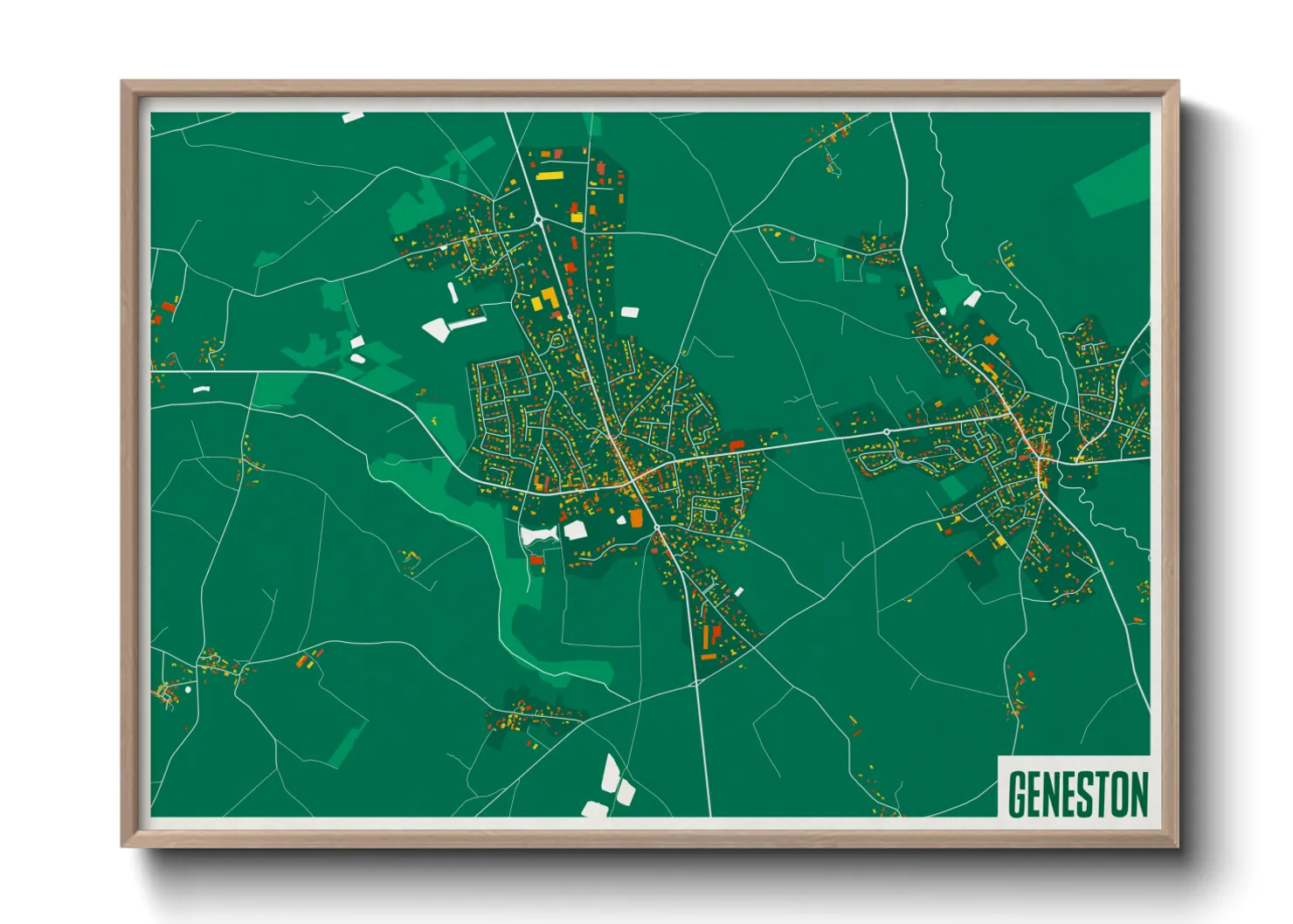 Une affiche de carte sur Geneston