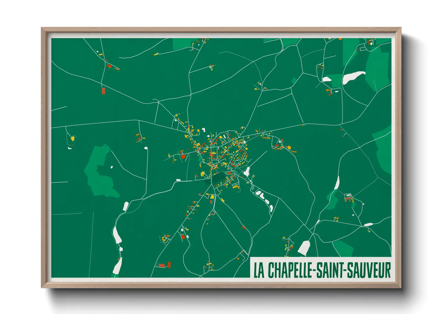 Une affiche de carte sur La Chapelle-Saint-Sauveur