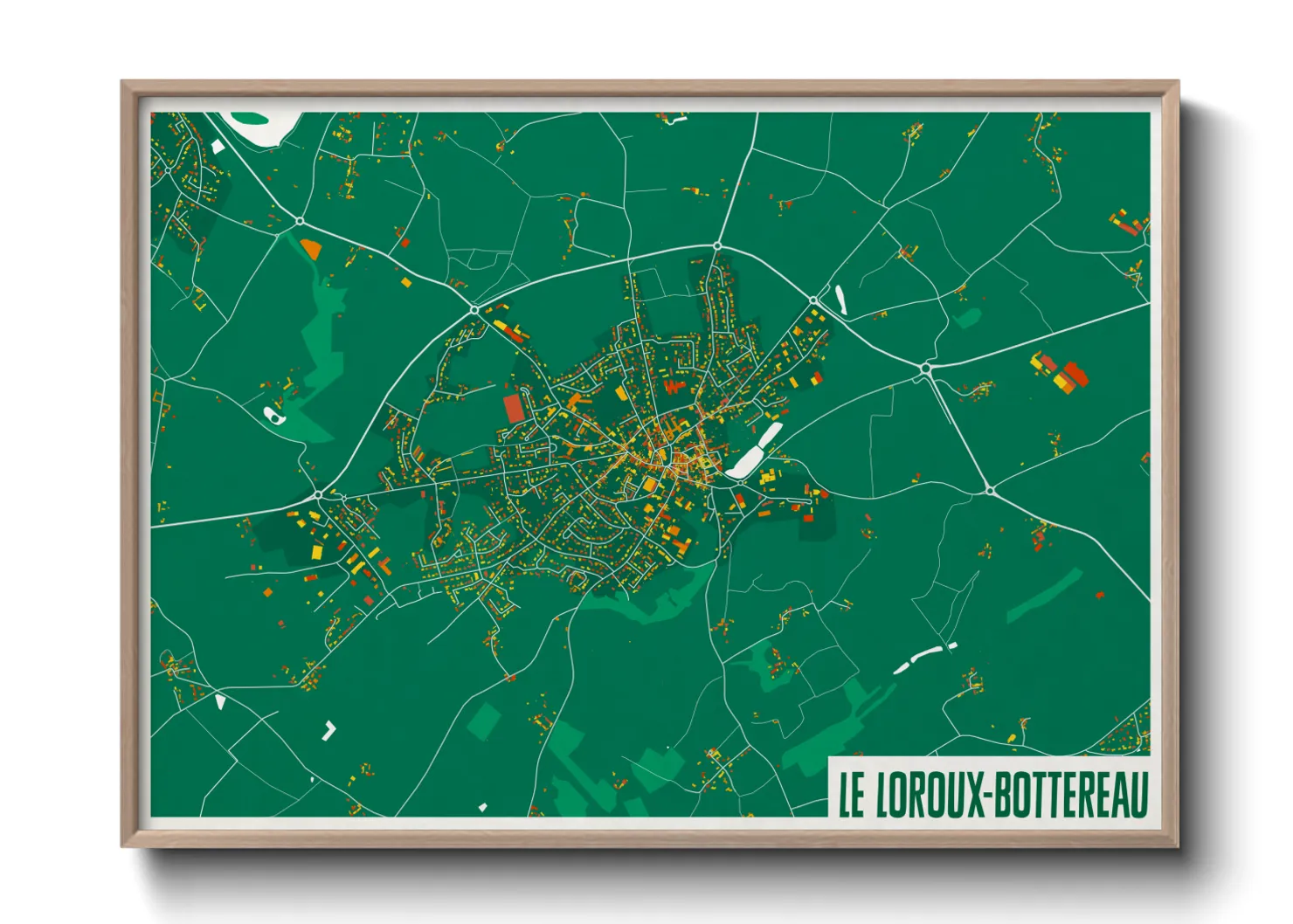 Une affiche de carte sur Le Loroux-Bottereau