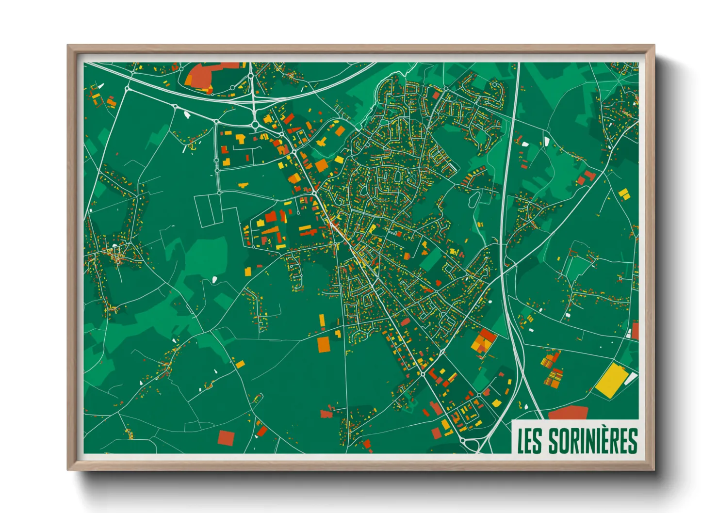 Une affiche de carte sur Les Sorinières