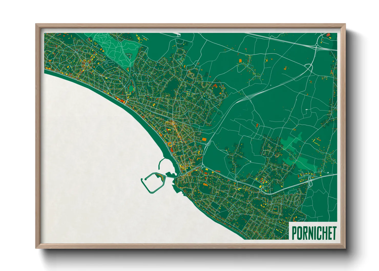 Une affiche de carte sur Pornichet