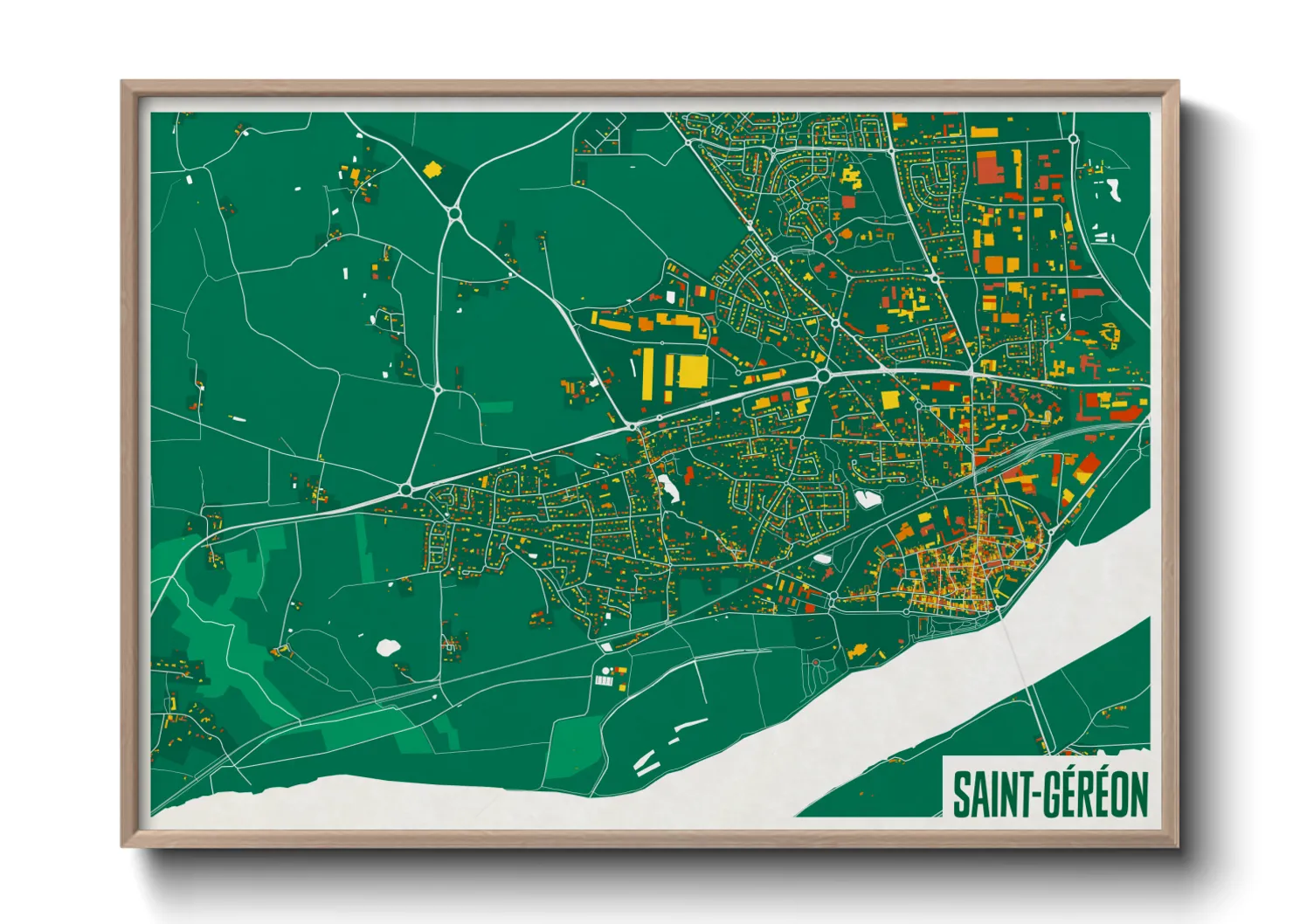 Une affiche de carte sur Saint-Géréon