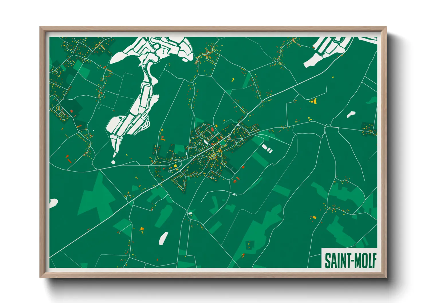 Une affiche de carte sur Saint-Molf
