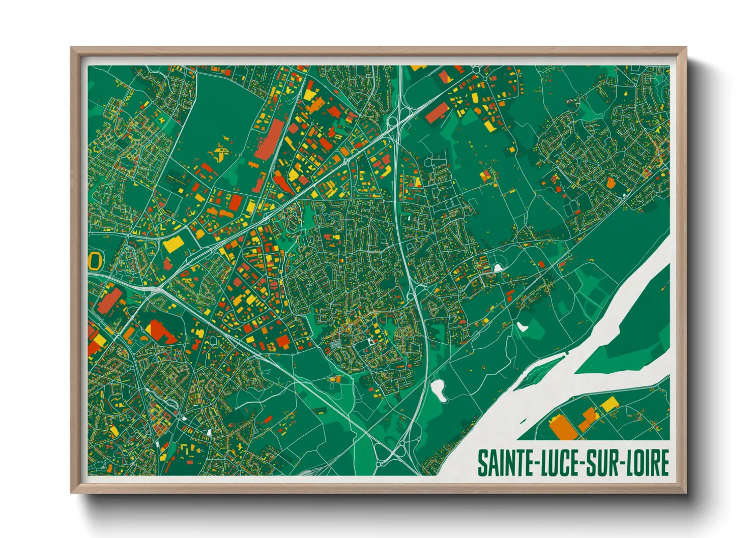 Une affiche de carte sur Sainte-Luce-sur-Loire